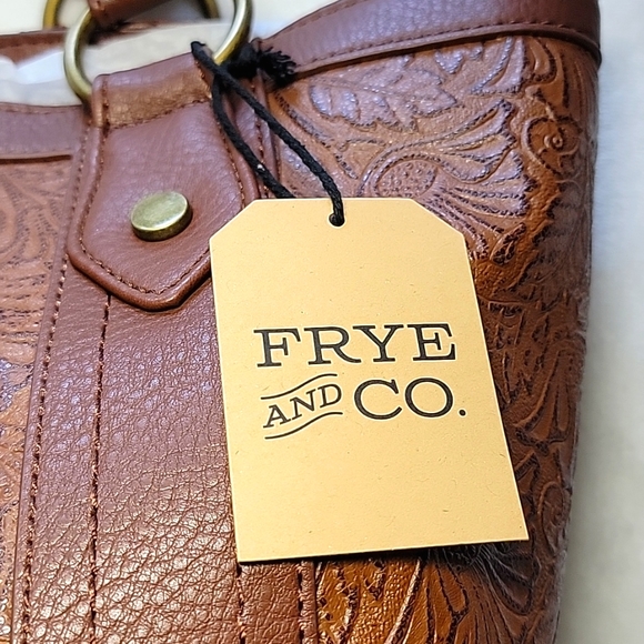 FRYE and Co Embossed Large Shoulder Tote Bag - Picture 3 of 12